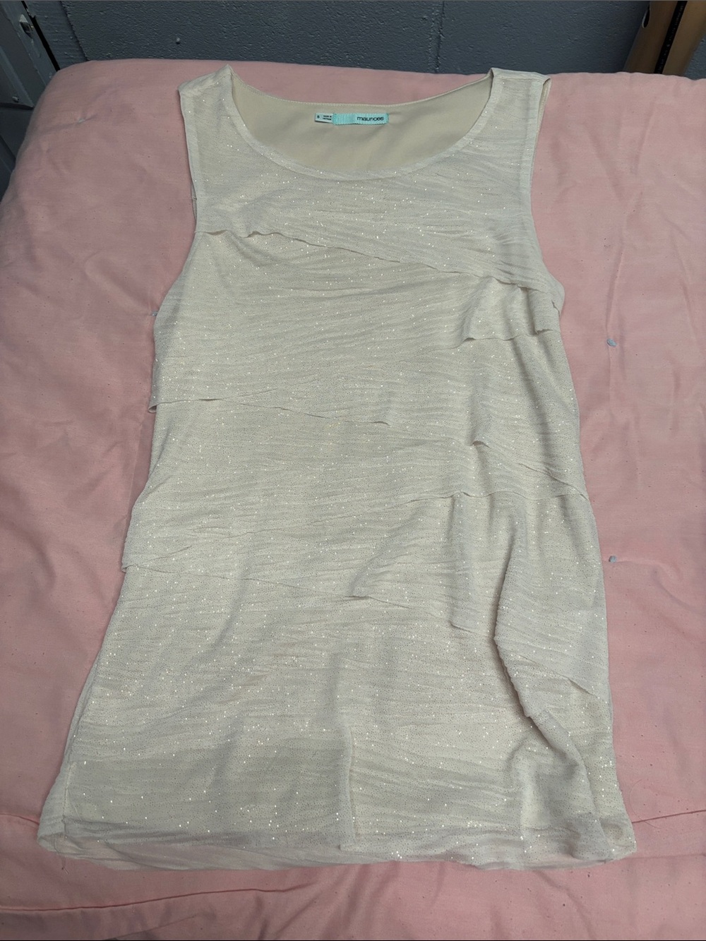 Maurices Ivory Sparkle Sleeveless Tank Top